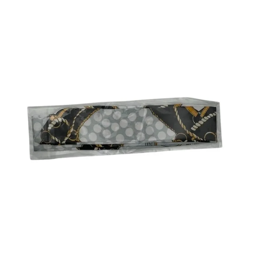 Unbranded Women's purse Scarf Black Gray Gold Geometric Elegant Design